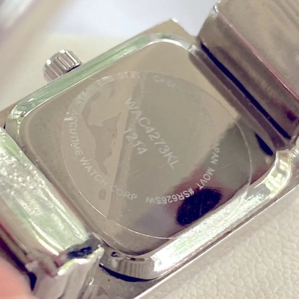 Working! Vivani Abalone Dainty Cuff Bracelet Watch